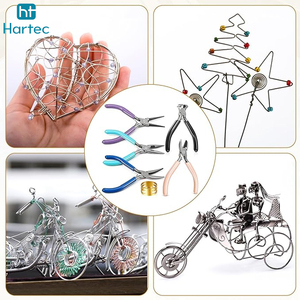 6 Pcs Jewelry Pliers Set Round Nose Wire <b>Cutter</b> Bent Nose Pliers with Brass Thimble <b>Ring</b> Professional DIY Beading Tool Kit - Product Image 5