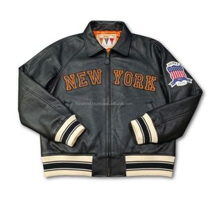 Veste en cuir véritable pour homme, à capuche, KITH x Avirex New York Knicks, édition limitée, style streetwear pour les amateurs de baseball - Product Image 3