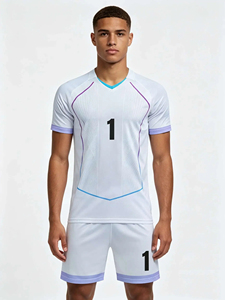 Conjunto de Camiseta de Fútbol para Hombre con Número 1, Cuello en V, Manga Corta, Transpirable, Uniforme de Poliéster para Adultos, Todas las Temporadas - Product Image 5