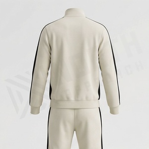 Survêtement décontracté pour homme, couleur unie, fermeture éclair intégrale, col montant, respirant, polyester et coton, vêtement de sport d'automne, coupe régulière avec côtés zippés - Product Image 2