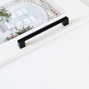 Sleek Minimalist Zinc Alloy Square <b>Bar</b> Cabinet Handle Matte Black Drawer <b>Pull</b> <b>for</b> Kitchen Bathroom Furniture Nightstands - Product Image 4