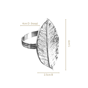 Juego de 6 Anillos para Servilletas de Latón Plateado Vintage, 4.5cm, Diseño de Hoja de Mango, Decoración de Lujo para Navidad y Bodas, para Restaurantes - Product Image 2