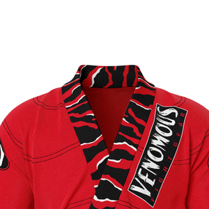 Kimono de Jiu Jitsu Venomous Fight Gear, Rojo, 100% Algodón, Unisex, para Adultos, Uniforme de Jiu Jitsu con Impresión por Transferencia de Calor, Duradero - Product Image 4