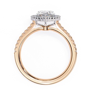Anillo de Diamante Cultivado en Laboratorio de Calidad de Exportación, Corte Pera de 1.5 CT, con Piedras Laterales Redondas, Oro Sólido de 14K, Joyería Fina para Compromiso - Product Image 3