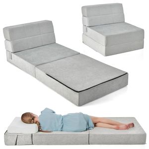 Tri Fold Folding Sleeper <b>Sofa</b> <b>Bed</b> with <b>Storage</b> Reclining Loveseat for Living Room Bedroom Apartment - Product Image 1