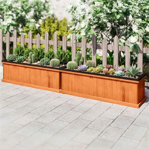 Fioriera in Pino con Fondo Staccabile 40 x 12,5 x 12 Pollici, Vaso Protettivo da Giardino per Erbe, Fiori e Verdure - Product Image 2