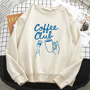 Nouveau Sweat à Capuche Professionnel pour Femme, Tendance, Motif Club de Café Amusant, Basique, Chaud, en Polaire Douce, Col Rond - Product Image 2
