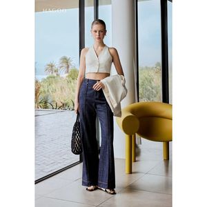 HAGOO Chaleco Elegante Holgado para Mujer con Doble Solapa, Cuello en V, Sin Mangas, Bolsillos con Ribete, Mezcla de Lino Lavado, Transpirable y Ligero para Oficina A9071 - Product Image 3