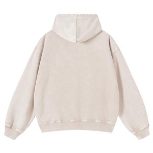 เสื้อมีฮู้ดผ้าฟลีซผ้าเกล็ดปลาสำหรับผู้ชายผ้าฝ้าย100% โอเวอร์ไซส์สไตล์วินเทจซักได้ปรับแต่งโลโก้ได้ตามต้องการ - Product Image 2