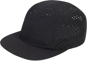 Gorra de Béisbol de Cinco Paneles Unisex, Negra, de Malla, Ajustada, con Visera Plana, Transpirable, Impermeable, para Uso en Exteriores de Verano - Product Image 5