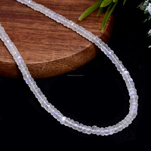 Pierre de lune tanzanienne naturelle faite à la main perles en forme de rondelle à facettes 16 pouces 3-6mm brin de pierres précieuses utilisé dans la fabrication de bijoux - Product Image 2