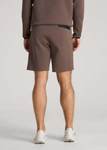 Ensemble de sweat-shirt à capuche marron pour homme, short décontracté à cordon de serrage, couleur unie, matière en coton respirant - Product Image 2