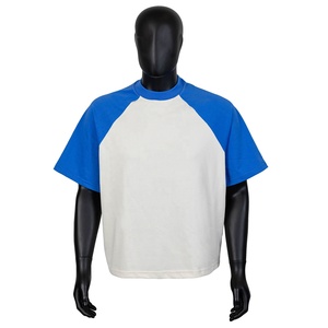 Oversized Color Block <b>Raglan</b> <b>Sleeve</b> <b>T</b> <b>Shirt</b> Men Custom Logo 100% Cotton Crew Neck Streetwear Casual Tee Wholesale - Product Image 1