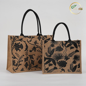 Sac fourre-tout en jute à fibres naturelles avec longues poignées d'épaule - Product Image 4