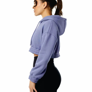 Service professionnel garantissant la conformité des sweats à capuche pour femmes en polaire polyester/coton, personnalisables sur le devant, pour les commandes en gros. - Product Image 4