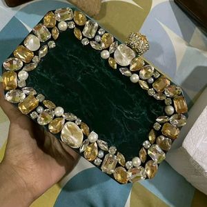 Marco de Fotos Rectangular Moderno Hecho a Mano de Hueso de Búfalo Negro Duradero para Mujer, con Cadena, en Caja, Ideal para Eventos Nocturnos, Venta al por Mayor - Product Image 1