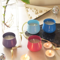 Bougies chauffe-plat parfumées artisanales – Lot de 4 – Pot en céramique – Naturelles et biodégradables – Collection festive pour mariage – Idéales pour bureau/salle à manger/chevet