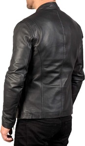 Ionic Black Genuine Leather <b>Jacket</b> Men Casual <b>Biker</b> <b>Jacket</b> - Product Image 3