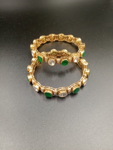 Bracelet de fiançailles classique pour femme AMAIRA JEWELS en argent plaqué or avec cristaux verts sertis de strass, cadeau - Product Image 4