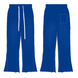 Pantalon de survêtement vert pour homme, taille élastique avec cordon de serrage, pantalon décontracté avec poches latérales, tissu en coton mi-lourd, style printemps - Product Image 2