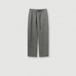 กางเกงวอร์มผ้าฟลีซเอวกลางน้ำหนักเบาสำหรับฤดูใบไม้ร่วง มีซิปและกระเป๋า สำหรับผู้ชาย สีดำ สีเทา ผ้าฝ้าย อุ่นสบาย - Product Image 3