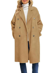 Abrigo Largo de Algodón para Mujer, Otoño-Invierno 2026, Mezcla de Lana, con Doble Cuello y Forro de Lino a la Moda - Product Image 3