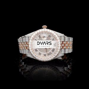 นาฬิกาข้อมืออัตโนมัติประดับเพชร ดีไซน์พิเศษ สี D ระดับความสะอาด VVS1  คริสตัลโมอิสซาไนต์ แซฟไฟร์  ตัวเรือนสแตนเลสสตีล ระดับพรีเมียม หรูหรา - Product Image 1