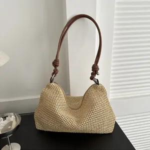 Bolso de Paja Trenzado Hecho a Mano, Gran Capacidad, Bolso de Hombro de Verano para Playa, Bolso de Moda para Mujeres y Niñas, Bolso Tote de Ratán Tejido para Damas - Product Image 4