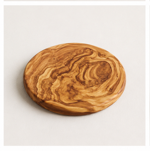 Handcrafted Rustic Olive Wood Coaster Set Eco-Friendly Round Natural Wood Grain Drink <b>Mats</b> For Coffee Mugs And Tea <b>Cups</b> <b>Mats</b> - Product Image 5