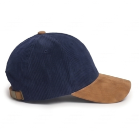 Gorra de Béisbol Unisex de Pana Azul Marino con Visera de Gamuza Marrón, Estilo Casual para Adultos, Apta para las Cuatro Estaciones - Product Image 4