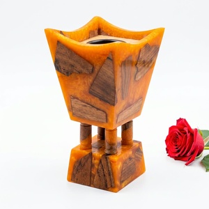 เตาเผาเครื่องหอม PerfumeFlame HASAN CRAFT HC-0001 ทำมือจากไม้จันทน์หอมออร์แกนิก สำหรับเผาบาคูร์ เมดกัน กำยาน กลิ่นอูด ใช้ในพิธีกรรมทางศาสนาอินเดีย - Product Image 3