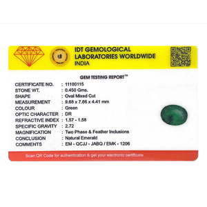 Certified Natural Emerald 2.25 Carat Oval Faceted Loose Gemstone for Fine Jewelry - Product Image 4