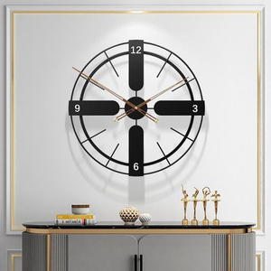Factory Direct Metal <b>Wall</b> <b>Clock</b> Circular Iron Art <b>Design</b> For Living Room Decor Silent Quartz Movement High Quality Hanging Watch - Product Image 4
