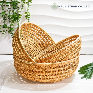 Panier de rangement en rotin naturel MPL, bol rond tissé à la main, style traditionnel, écologique, plateau organisateur multi-usages - Product Image 3