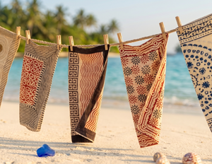 Pañuelo Cuadrado de Algodón con Estampado Artesanal, Diseño Floral Boho, Pañuelo Multifuncional y Accesorio para el Cabello, Accesorio de Playa para Mujer, Verano - Product Image 6