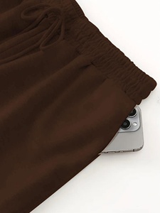 Men Baggy Fleece <b>Trousers</b> Heavyweight Oversized Spring Sweatpants Loose Fit Casual Straight Leg Drawstring Closure 100% - Product Image 4
