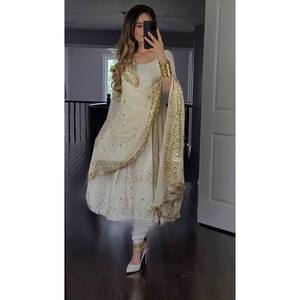 Designer <b>Evening</b> Anarkali <b>Gown</b> with Sequence and Embroidery Work - Product Image 2