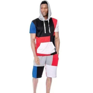 Conjunto de Sudadera sin Mangas y Pantalones Cortos con Bloques de Color Personalizados, de Algodón y Felpa, Unisex, Estilo Urbano, para Verano, OEM, Listo para Marca Privada - Product Image 2