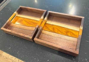 Famous Style Design <b>Epoxy</b> Resin And Wooden Tray Decorative Trays Wood and Resin Trays <b>Epoxy</b> Trays At very low selling Price - Product Image 3