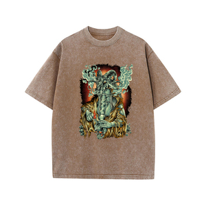 เสื้อยืดโอเวอร์ไซส์สีดำวินเทจสำหรับผู้ชาย พิมพ์ลายหนวดปลาหมึกสไตล์โกธิค สตรีทแวร์ ผ้าฝ้าย 230 กรัม แห้งเร็ว ระบายอากาศได้ดี - Product Image 6