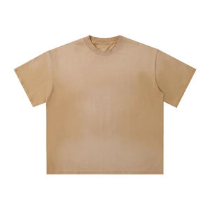 เสื้อยืดเปล่าสไตล์วินเทจแบบขายส่ง เสื้อยืดโอเวอร์ไซส์ลายกราฟิกสำหรับผู้ชาย เสื้อยืดฮิปฮอป ผ้าฝ้าย 100% เนื้อหนา ซักย้อมแบบแอซิดวอช - Product Image 1