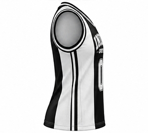 Camiseta de baloncesto para mujer INDEX, color negro, blanco, cuello en V, sin mangas, número 01, malla transpirable - Product Image 4