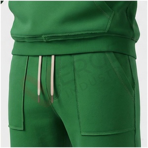 Conjunto Deportivo con Capucha Verde para Hombre, Manga Larga, Color Sólido, Casual, Transpirable, Corte Regular, Ropa de Otoño - Product Image 5