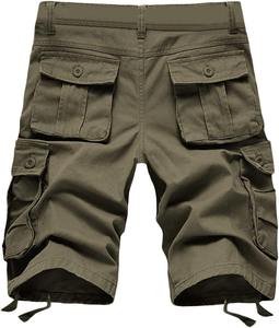 Shorts cargo tricotés pour hommes, taille mi-haute, respirants, écologiques, longueur genou, 6 poches, décontractés, vente en gros - Product Image 4