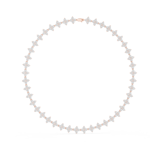 Collier infini Fleur en or blanc 18 carats plaqué rhodium UNIQUE, diamants de laboratoire taillés 19,8 carats, pour soirées, événements glamour, mariages, pour elle - Product Image 6