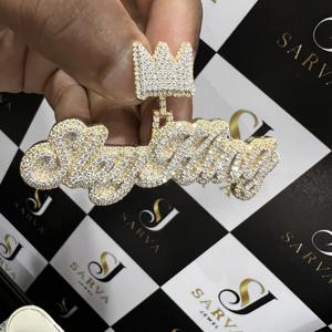 Colgante de Plata S925 con Diamante Moissanita VVS, Estilo Hip Hop, con Iniciales, para Unisex - Product Image 3