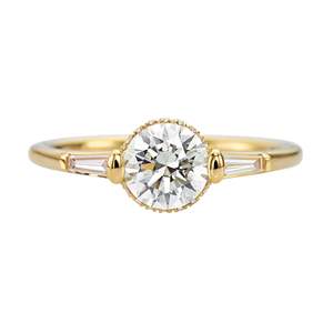 Women's Round Diamond Engagement Ring 14k solid Gold Bezel Setting Classic Style Fine Jewelry - Product Image 1