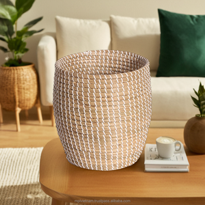 Cestas de almacenamiento de ratán Premium de Vietnam: cestas de algas marinas artesanales para plantas y flores - Product Image 1