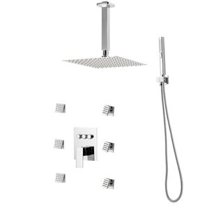 10 Inch Ceiling Mount Rainfall <b>Shower</b> System Rotatable 3 Function 6 Body Jets 2 Handheld Spray <b>Shower</b> <b>Set</b> <b>Bath</b> Hardware <b>Sets</b> - Product Image 1
