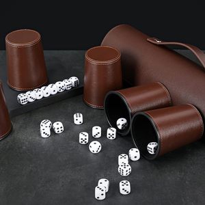 PU Leather Customizable High-Quality Dice <b>Cup</b> Set with 25 Dice and Exclusive Storage Case Eco-Friendly for Game Playing - Product Image 2